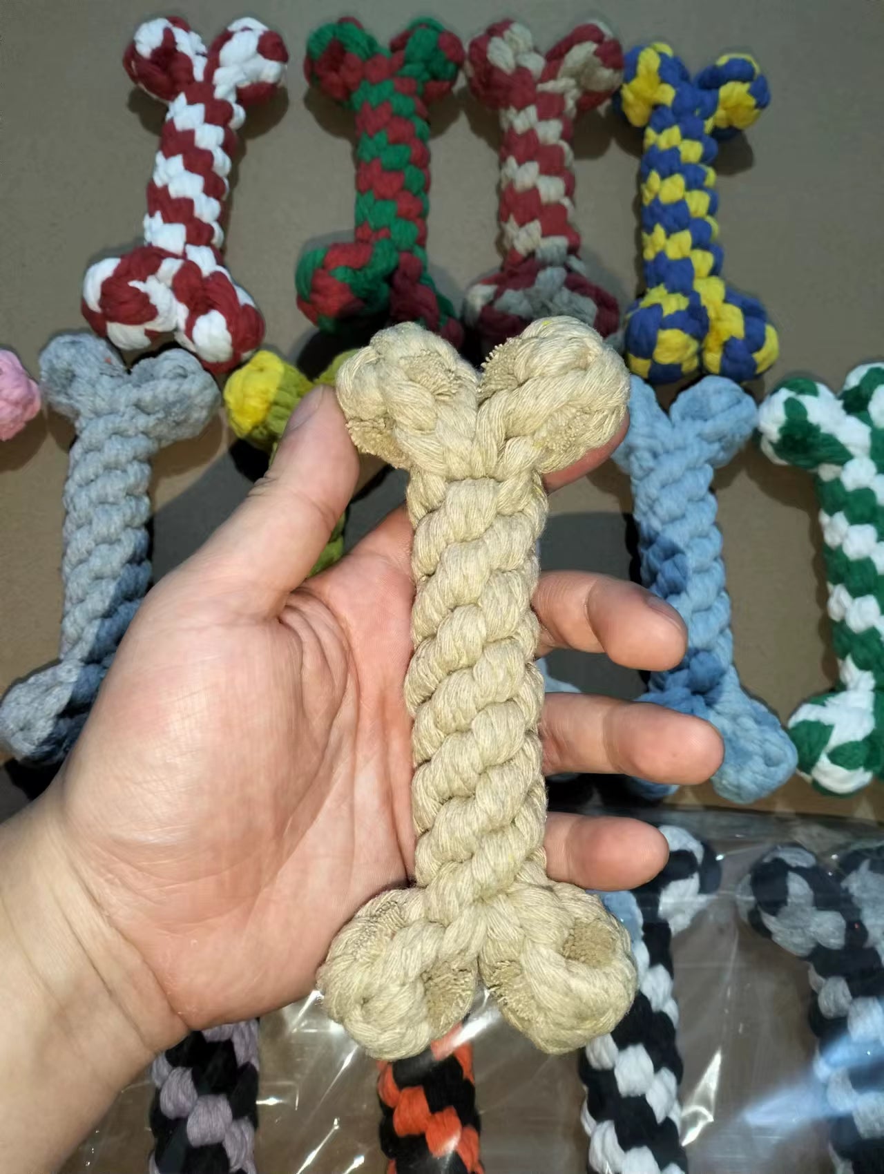 Wholesale Custom Pet Dog Chew Toys Teeth Cleaning Durable Luxury Cotton Bone Interactive Small Pet Dog Chew Rope Toys for Dogs
