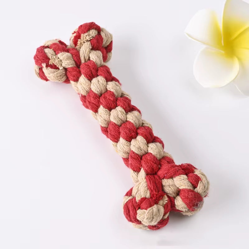 Wholesale Custom Pet Dog Chew Toys Teeth Cleaning Durable Luxury Cotton Bone Interactive Small Pet Dog Chew Rope Toys for Dogs