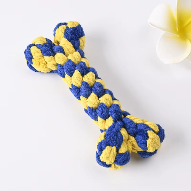 Wholesale Custom Pet Dog Chew Toys Teeth Cleaning Durable Luxury Cotton Bone Interactive Small Pet Dog Chew Rope Toys for Dogs