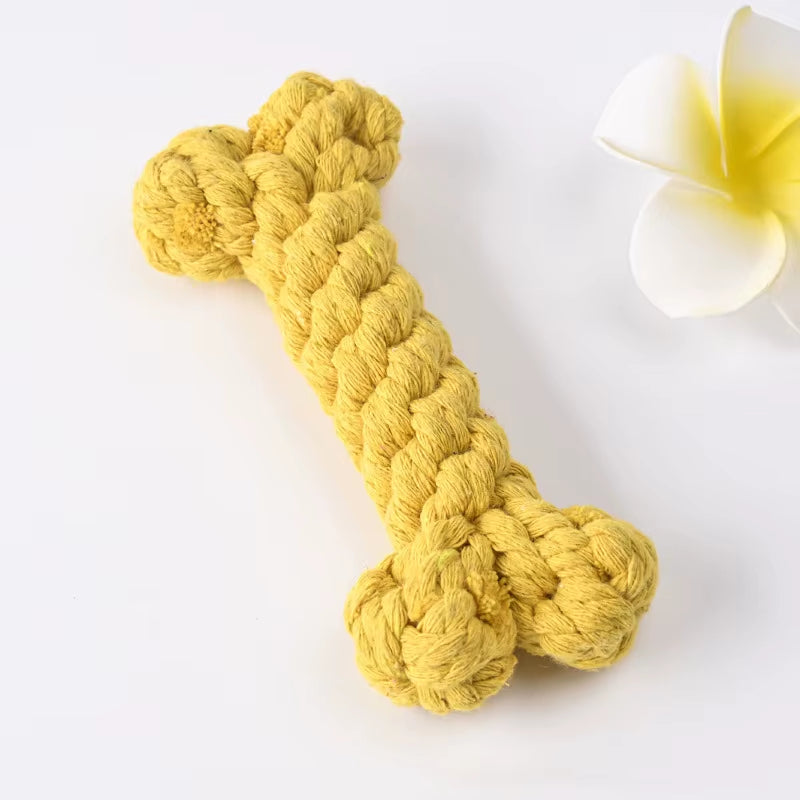 Wholesale Custom Pet Dog Chew Toys Teeth Cleaning Durable Luxury Cotton Bone Interactive Small Pet Dog Chew Rope Toys for Dogs