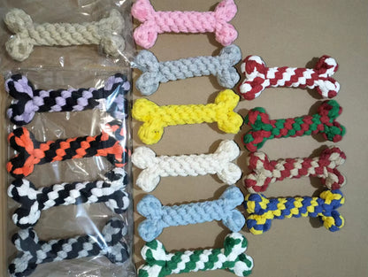 Wholesale Custom Pet Dog Chew Toys Teeth Cleaning Durable Luxury Cotton Bone Interactive Small Pet Dog Chew Rope Toys for Dogs