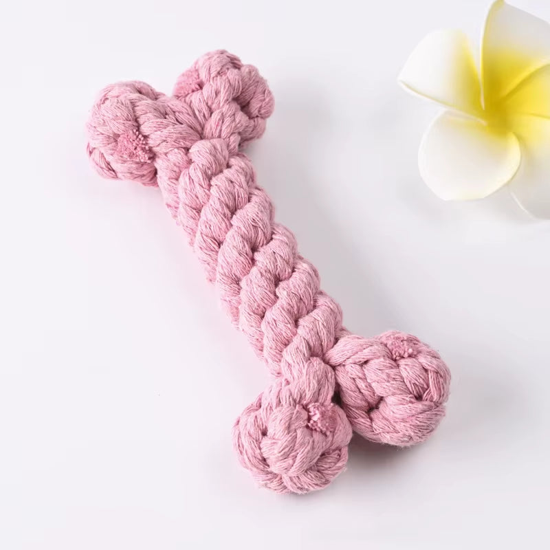 Wholesale Custom Pet Dog Chew Toys Teeth Cleaning Durable Luxury Cotton Bone Interactive Small Pet Dog Chew Rope Toys for Dogs