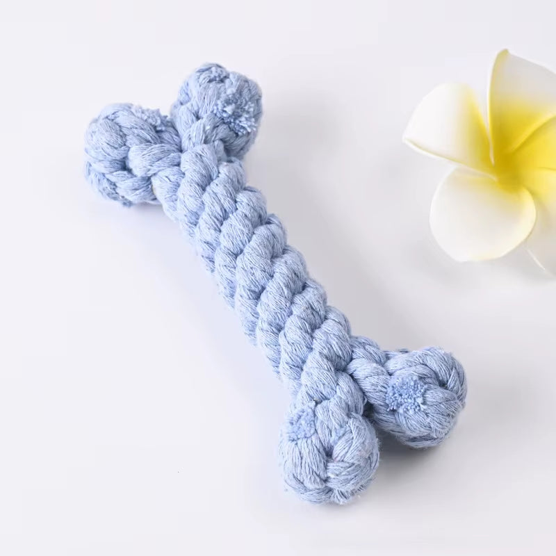 Wholesale Custom Pet Dog Chew Toys Teeth Cleaning Durable Luxury Cotton Bone Interactive Small Pet Dog Chew Rope Toys for Dogs