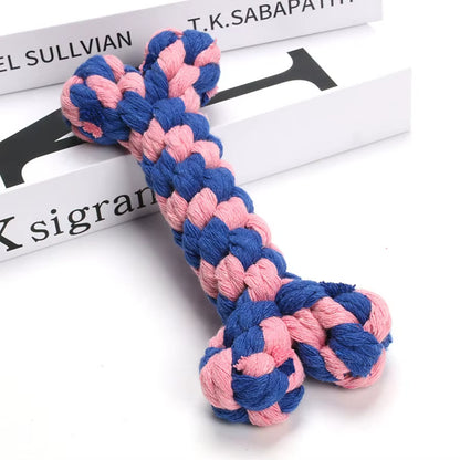 Wholesale Custom Pet Dog Chew Toys Teeth Cleaning Durable Luxury Cotton Bone Interactive Small Pet Dog Chew Rope Toys for Dogs