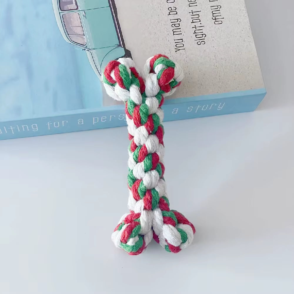 Wholesale Custom Pet Dog Chew Toys Teeth Cleaning Durable Luxury Cotton Bone Interactive Small Pet Dog Chew Rope Toys for Dogs