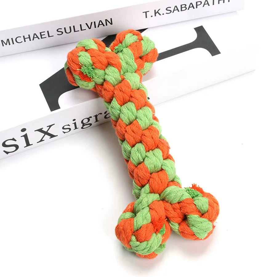Wholesale Custom Pet Dog Chew Toys Teeth Cleaning Durable Luxury Cotton Bone Interactive Small Pet Dog Chew Rope Toys for Dogs