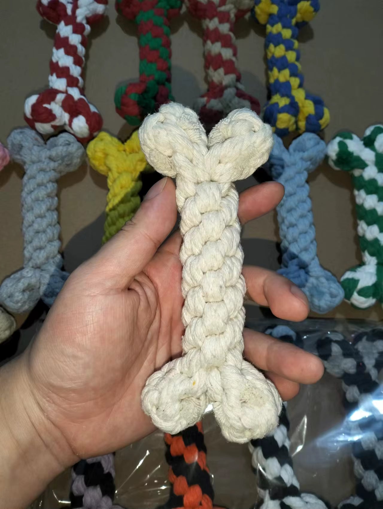 Wholesale Custom Pet Dog Chew Toys Teeth Cleaning Durable Luxury Cotton Bone Interactive Small Pet Dog Chew Rope Toys for Dogs